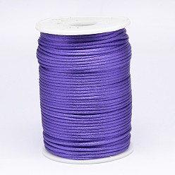 Medium Purple Polyester Cord, Satin Rattail Cord, for Beading Jewelry Making, Chinese Knotting, Medium Purple, 2mm, about 100yards/roll