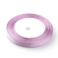Plum High Dense Single Face Satin Ribbon, Polyester Ribbons, Plum, 1/4 inch(6~7mm), about 25yards/roll, 10rolls/group, about 250yards/group(228.6m/group)
