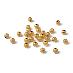 Golden Brass Textured Beads, Golden Color, about 6mm, hole: 1mm