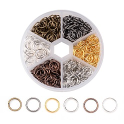 Mixed Color 1 Box Open Jump Rings Brass Jump Rings, Mixed Color, 18 Gauge, 10x1mm, Inner Diameter: 8mm, about 70g/box