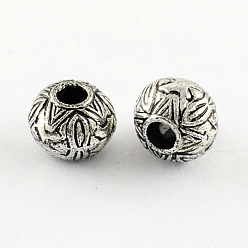 Antique Silver Plated Retro Acrylic Beads, Rondelle, Antique Silver Plated, 8x10mm, Hole: 3mm, about 1130pcs/500g