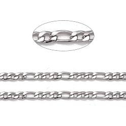 Stainless Steel Color 304 Stainless Steel Mother-Son Chains, Unwelded, Stainless Steel Color, 4~6x3mm
