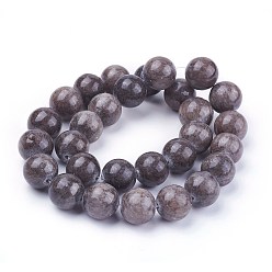 Mixed Color Natural Yellow Jade Beads Strands, Dyed, Round, Mixed Color, 14mm, Hole: 1mm, about 29pcs/strand, 15.75 inch