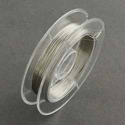 Silver Round Copper Wire for Jewelry Making, Silver Color Plated, 0.3mm, about 32.8 Feet(10m)/roll, 10 rolls/group