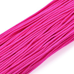 Deep Pink Polyester & Spandex Cord Ropes, 16-Ply, Deep Pink, 2mm, about 109.36 yards(100m)/bundle