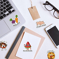 Mixed Color Cartoon Paper Stickers Set, Waterproof Adhesive Label Stickers, for Water Bottles, Laptop, Luggage, Cup, Computer, Mobile Phone, Skateboard, Guitar Stickers Decor, Mixed Color, 3.7x4.5x0.02cm, 50pcs/bag