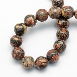 Leopard Skin Jasper Natural Leopard Skin Jasper Round Beads Strands, 4.5mm, Hole: 1mm, about 96pcs/strand, 15.5 inch