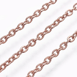 Розовое Золото 304 из нержавеющей стали кабель цепи ожерелья, с карабин-лобстерами , розовое золото , 17.71 дюйм (45 см)