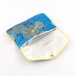 Mixed Color Rectangle Cloth Zip Pouches, Bag, Purse, Mixed Color, 11x14cm