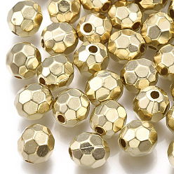 Light Gold CCB Plastic Beads, Faceted, Round, Light Gold, 7.5x7.5x7.5mm, Hole: 1.8mm