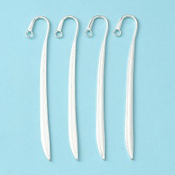 Antique Silver Tibetan Style Bookmarks, Cadmium Free & Lead Free, Feather, Antique Silver, 118x20x2.5mm, Hole: 4mm