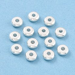 Silver 304 Stainless Steel Spacer Beads, Flat Round, Silver, 6x2.5mm, Hole: 1.8mm