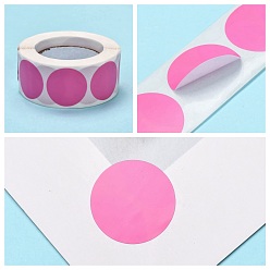 Pink Self-Adhesive Blank Paper Gift Tag Stickers, Adhesive Labels, for Festive, Hoilday, Wedding Presents, Pink, Sticker: 25mm, about 500pcs/roll