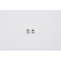 Platinum Plated 12/0 Electroplate Glass Seed Beads, Round Hole Rocailles, Platinum Plated, 2x2mm, Hole: 0.5mm