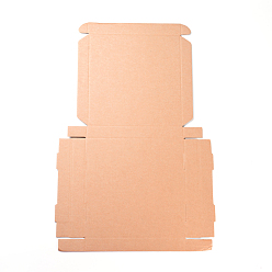 BurlyWood Kraft Paper Folding Box, Square, Cardboard box, Mailing Boxes, BurlyWood, 52x36.5x0.2cm, Finished Product: 23x23x4cm