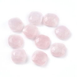 Розовый Кварц Природного розового кварца кабошонов, граненые, квадратный, 11x11x4.5 мм