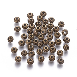 Antique Bronze Tibetan Style Spacer Beads, Cadmium Free & Nickel Free & Lead Free, Rondelle, Antique Bronze, 6x4mm, Hole: 2mm