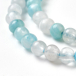 Cyan Natural Gemstone Hemimorphite Round Beads Strands, Dyed, Cyan, 4mm, Hole: 1mm, about 100pcs/strand, 15.74 inch