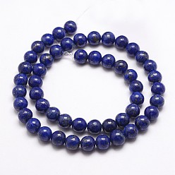 Lapis Lazuli Natural Lapis Lazuli Bead Strands, Round, 10mm, Hole: 1mm, about 38pcs/strand, 15.5 inch(395mm)