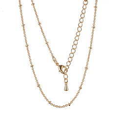 Настоящее золото 18K Ожерелья с длинной цепочкой из латуни, с застежкой омар коготь, без свинца и без никеля , реальный 18 k позолоченный, 18.1 дюйм (46 см), 0.9~2 мм