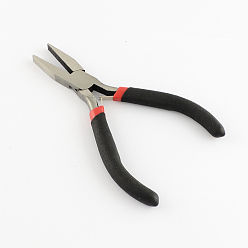 Black 45# Carbon Steel DIY Jewelry Tool Sets: Flat Nose Pliers, Wire Cutter Pliers, End Cutting Pliers, Side Cutting Plier and Bent Nose Plier, Black, 285x185x13mm, 5pcs/set