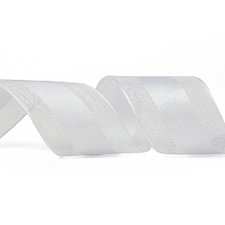 Silver Solid Color Organza Ribbons, for Party Decoration, Gift Packing, Silver, 1"(25mm), about 50yard/roll(45.72m/roll)