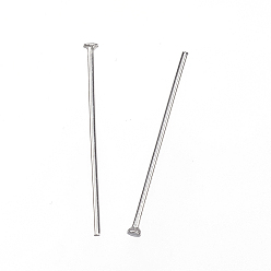 Stainless Steel Color 304 Stainless Steel Flat Head Pins, Stainless Steel Color, 20x0.8mm, Head: 2mm