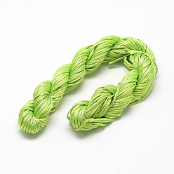 Yellow Green Braided Polyester Cords, Yellow Green, 1mm, about 28.43 yards(26m)/bundle, 10 bundles/bag