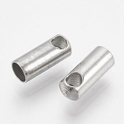 Stainless Steel Color 201 Stainless Steel Cord Ends, End Caps, Stainless Steel Color, 7x2.5mm, Hole: 1.5mm, Inner Diameter: 2mm