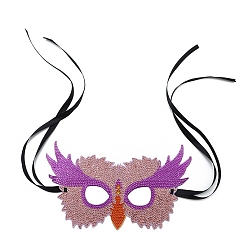 Owl DIY Masquerade Mask Diamond Painting Kits, including Plastic Mask, Resin Rhinestones and Polyester Cord, Tools, Owl Pattern, 130x240mm