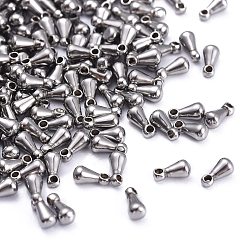 Stainless Steel Color 304 Stainless Steel Chain Findings teardrop, Shaped Charms, Chain Extender Drop, Stainless Steel Color, 6x3mm, Hole: 0.5mm