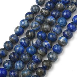 Lapis Lazuli Natural Lapis Lazuli Bead Strands, Round, 8mm, Hole: 1mm, about 45~49pcs/strand, 15.5 inch(395mm)