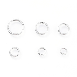 Platinum Brass Jump Rings, Open Jump Rings, Platinum, 4~10x0.8~1mm, Inner Diameter: 2.4~8mm