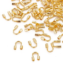 Golden Eco-Friendly Rack Plating Brass Wire Guardians, Lead Free & Cadmium Free & Nickel Free, Golden, 5x4x1mm, Hole: 0.5mm