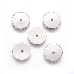 Couleur Acier Inoxydable 304 Acier inoxydable perles d'espacement, disque, couleur inox, 6x0.7mm, Trou: 1.1mm