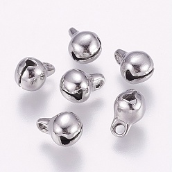 Stainless Steel Color 304 Stainless Steel Charms, Bell Shape, Stainless Steel Color, 11x8x8mm, Hole: 2mm