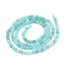 Amazonite Natural Amazonite Beads Strands, Faceted, Round, 3mm, Hole: 0.5mm, about 142pcs/strand, 15.16 inch