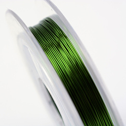 Зеленый Круглая медная проволока для ювелирных изделий, зелёные, 0.3 мм, около 32.8 футов (10 м) / рулон, 10 рулонов / группы