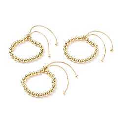 Golden Brass Bolo Bracelets, Slider Bracelets, Long-Lasting Plated, Round, Golden, 1-7/8 inch~4 inch(4.9~10.2cm)