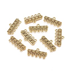 Antique Golden Tibetan Style Alloy Chandelier Components Links, 5-Strand Reducer Connector, Antique Golden, Lead Free and Cadmium Free, 12mm wide, 25mm long, hole: 1.5mm