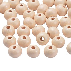 Lemon Chiffon Natural Wood Beads, Spary Painted Wooden Spacer Beads for Jewelry Making, Lead Free, Lemon Chiffon, 7~8x8~9mm, Hole: 2~3mm, about 3000pcs/500g