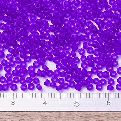 (RR151F) Matte Transparent Cobalt MIYUKI Round Rocailles Beads, Japanese Seed Beads, (RR151F) Matte Transparent Cobalt, 11/0, 2x1.3mm, Hole: 0.8mm, about 1100pcs/bottle, 10g/bottle