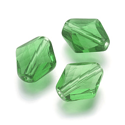 Lime Green Imitation Austrian Crystal Beads, Grade AAA, Faceted, Rhombus, Lime Green, 14~14.5x12x5~7mm, Hole: 0.9~1mm