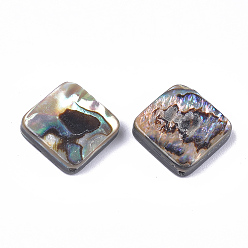 Coloré Perles coquille d'ormeau / coquille de paua, losange, 15.5x15.5x3.5mm, Trou: 1mm