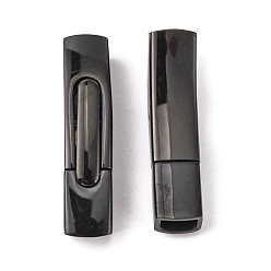 Gunmetal 304 Stainless Steel Bayonet Clasps, Rectangle, Gunmetal, 35.7x8.2x6mm, Hole: 6x4mm