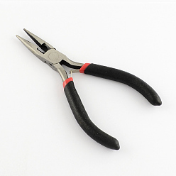Black 45# Carbon Steel DIY Jewelry Tool Sets: Round Nose Pliers, Wire Cutter Pliers, End Cutting Pliers, Side Cutting Plier and Bent Nose Plier, Black, 285x185x13mm, 5pcs/set