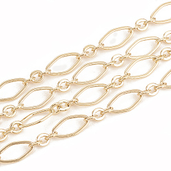 Real 18K Gold Plated Brass Chains, with Spool, Soldered, Real 18K Gold Plated, 9x4.5x0.4mm, about 98.42 Feet(30m)/roll