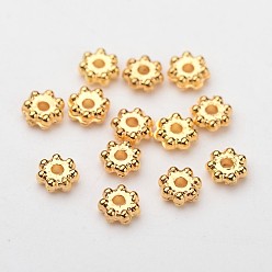 Golden Plated ABS Electroplated Snowflake Plastic Spacer Beads, Golden Plated, 4x1.7mm, Hole: 1mm, about 41000pcs/500g