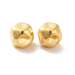Golden 925 Sterling Silver Beads, Hexagon, Golden, 3x3x3mm, Hole: 1.5mm, about 147Pcs/10g