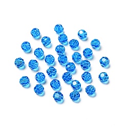 Озёрно--синий Имитация Австрийские кристаллические шарики, класс AAA, граненый (32 граней), круглые, Плут синий, 6 мм, отверстие : 0.7~0.9 мм